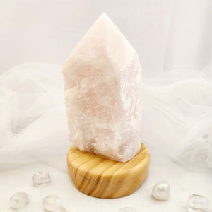 Rose Quartz Partial Polished Lamp