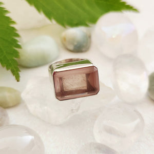 Rose Quartz Rectangular Ring