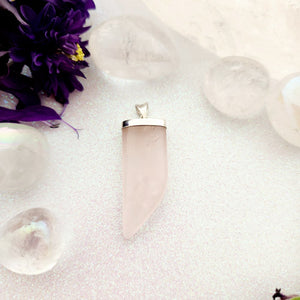 Rose Quartz Tusk Pendant