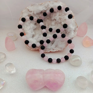 Rose Quartz and Lava Stone Bracelet