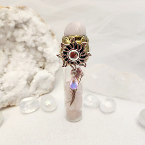 Rose Quartz in a Bottle with Sun Embellishment