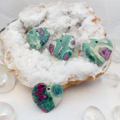 Ruby in Fuschite Heart Pendant (assorted)