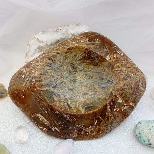 Rutilated Agate Dish (approx. 20x6.5cm)