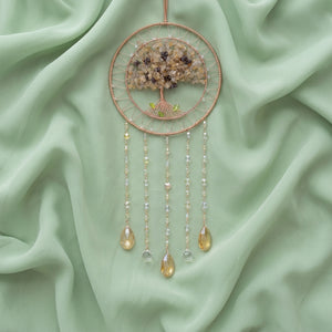 Rutilated Quartz Tree of Life | Prism Suncatcher | Window Hanging