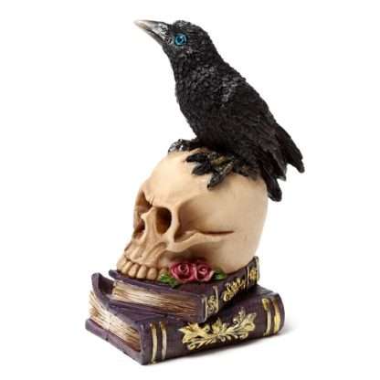 Crow, Skull, Books Stack (assorted. blue or purple book. approx. 13x5-7cm)
