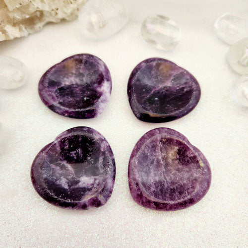 Lepidolite Heart Worry Stone (assorted. approx. 4x4cm)