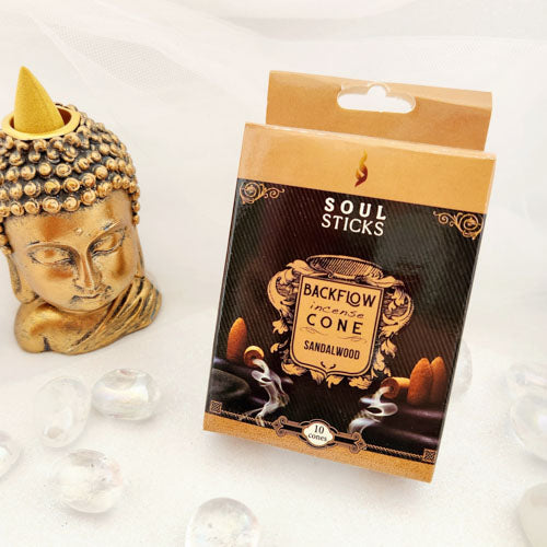 Sandalwood Backflow Incense Cones (Soul Sticks pack of 10)
