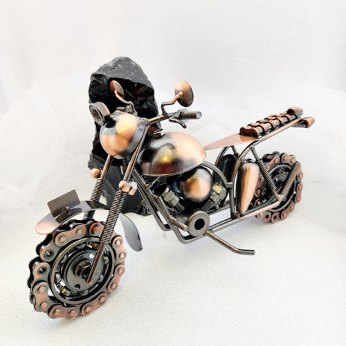 Scrambler Copper Look Motorbike (approx. 18.5 x 27cm)