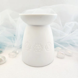 Seven Chakra White Ceramic Oil Burner