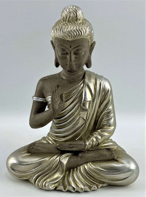 Silver & Brown Meditating Buddha