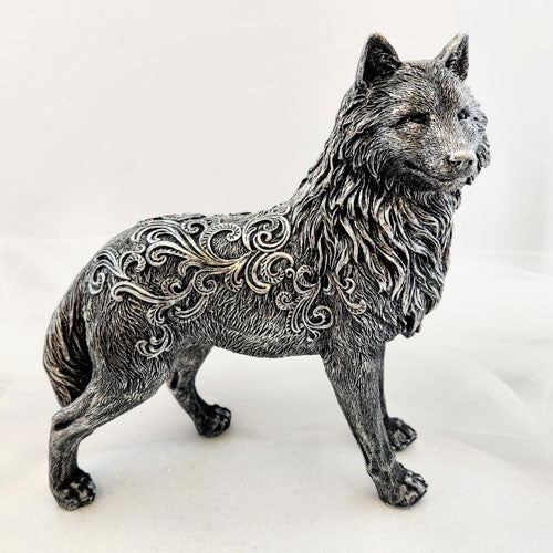 Silver Look Wolf (approx. 23cm)