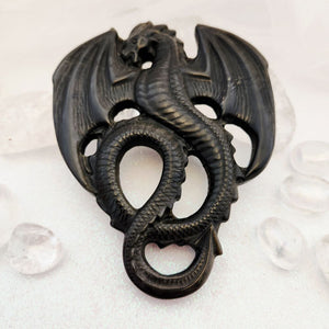 Silver Sheen Obsidian Dragon
