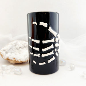 Skeleton Hand Oil Burner | Ceramic | Black & White