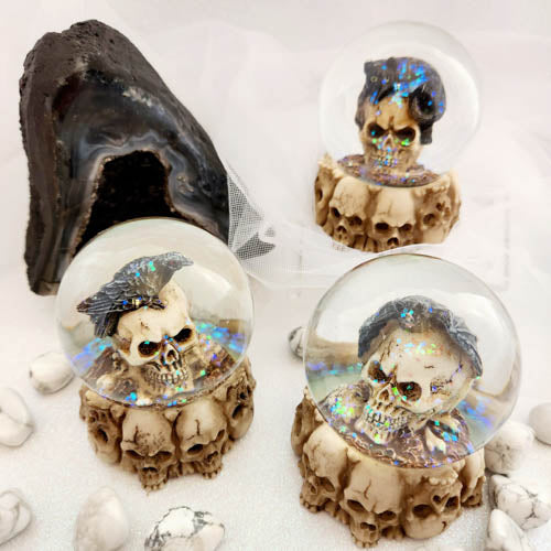 Skull Snow Globe with Assorted Animals
