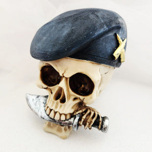 Skull in Beret w. Dagger