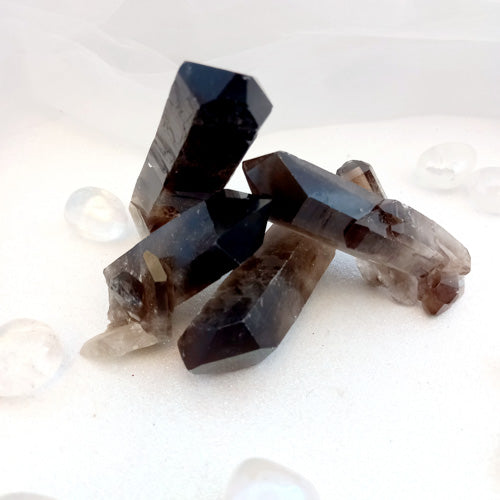 Smoky Quartz Natural Point (assorted. approx. 6.8-9.5x2.6-4.3cm)