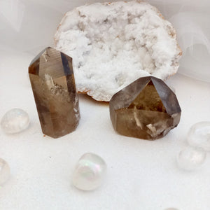 Smoky Quartz Partially Polished Point