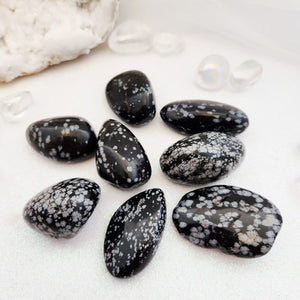 Snowflake Obsidian Palm Stone