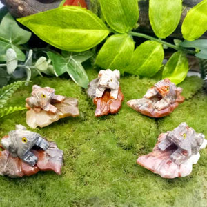 Soapstone Frog on Leaf