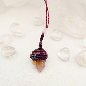 Spirit Quartz w. Kunzite Wrapped Pendant