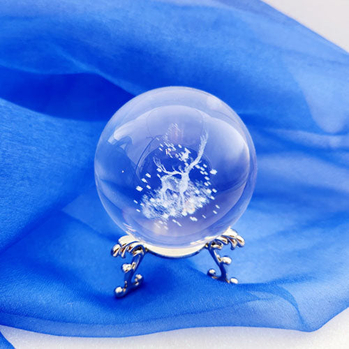 Stag Glass Ball w. Stand (approx. 8.2cm)