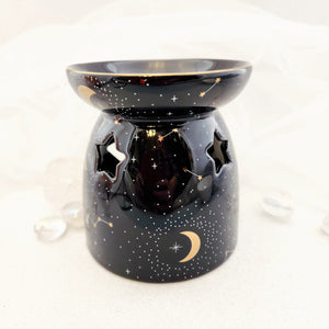 Star Sign Oil Burner | New Bone China | Dark Blue with Gold Accents