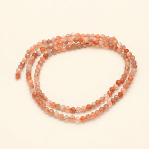 Sunstone Faceted Crystal Bead Strand | Abundance & Good Fortune | 3mm | Assorted