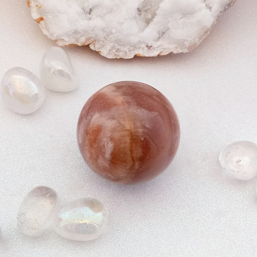 Sunstone & Moonstone Sphere (approx. 4.8cm diameter)