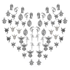 Fairy/Angel Charm (assorted designs. silver metal)