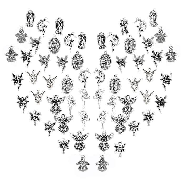 Fairy/Angel Charm (assorted designs. silver metal)