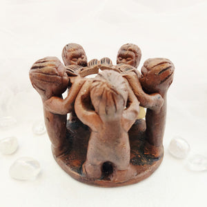Terracotta Circle of Friends T-lite Candle Holder