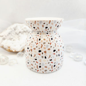 Terrazzo Style Oil Burner | Ceramic | Cream