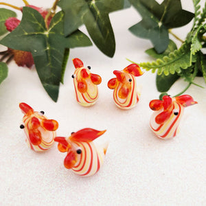 Tiny Hand Blown Glass Rooster