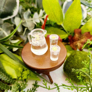 Tiny Lemonade Jug & 2 Glasses for Fairy Garden/Dolls House