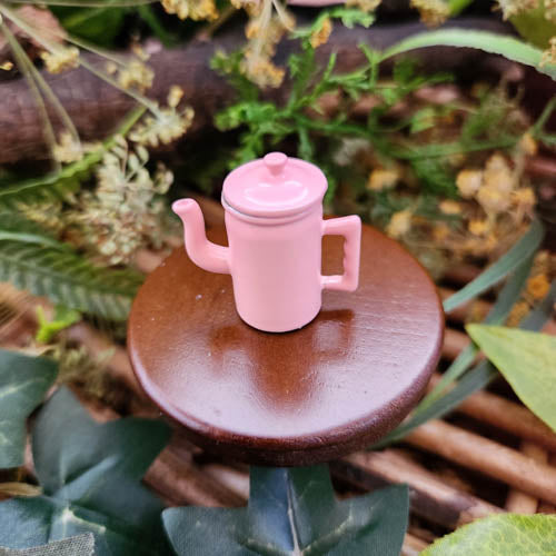 Tiny Pink Coffee Pot for Fairy Garden/ Dolls House (2.8x2.8cm)