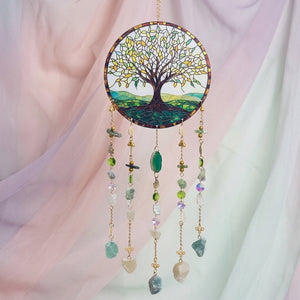 Tree of Life Fluorite | Prism Suncatcher | Window Hanging