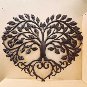 Tree of Life Heart Metal Wall Art