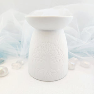 Tree of Life Oil Burner | Ceramic | White