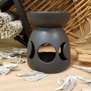 Triple Moon Oil Burner | Ceramic | Black