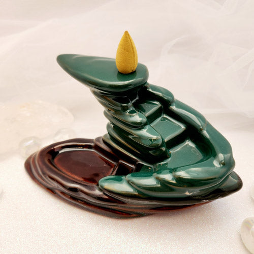 Waterfall Backflow Incense Burner (approx. 17.5x9.4cm)
