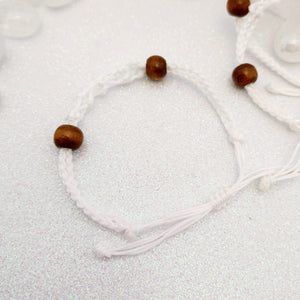 White Braided Cord Crystal Holder Bracelet
