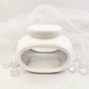 Double Oil Burner | Ceramic | White