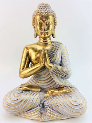 White & Gold Meditating Buddha