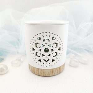 White Mandala Cut Out Oil Burner