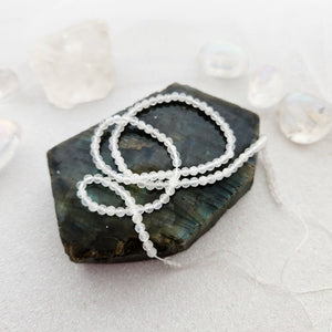 White Moonstone Faceted Crystal Bead Strand | New Beginnings | 3mm | Assorted