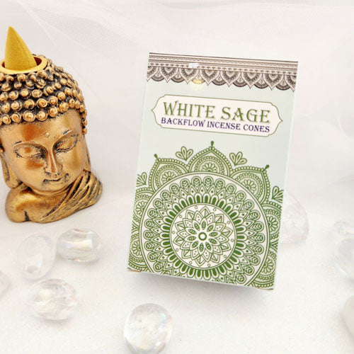 White Sage Backflow Incense Cones (Sacred Tree pack of 14)