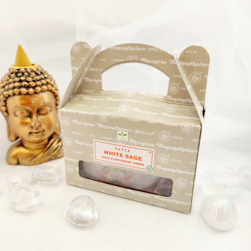 White Sage Backflow Incense Cones (Satya. pack of 24)