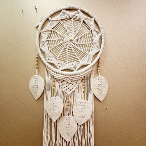 White Web 5 Leaf Dreamcatcher (85x32cm)