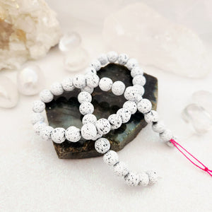 White (painted) Lava Bead Strand