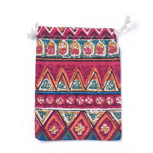 Red Burlap Drawstring Pouch (approx. 17.5x13cm)